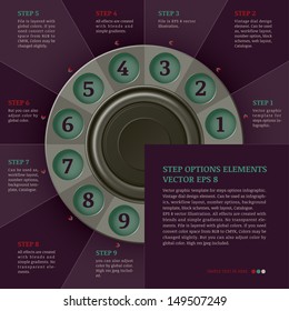 Retro info-graphics design template. All effects are created with gradients and blend. 