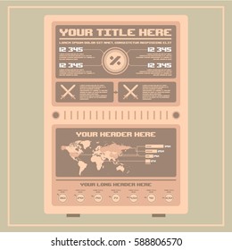 Retro infographics elements. Pixel Art