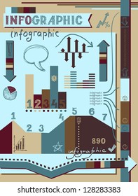 Retro infographics elements set