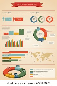 Retro infographics set.