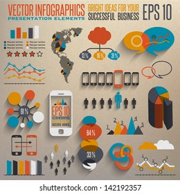 Retro infographics set. Information elements.