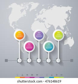 Retro infographics set. World Map and Information Graphics