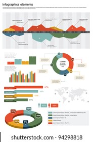 Retro infographics set.Vector