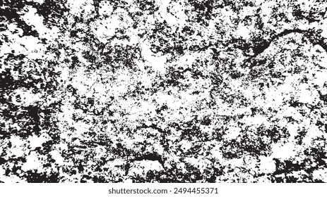Retro Ink Monochrome Vector Background with Vintage Distressed Texture