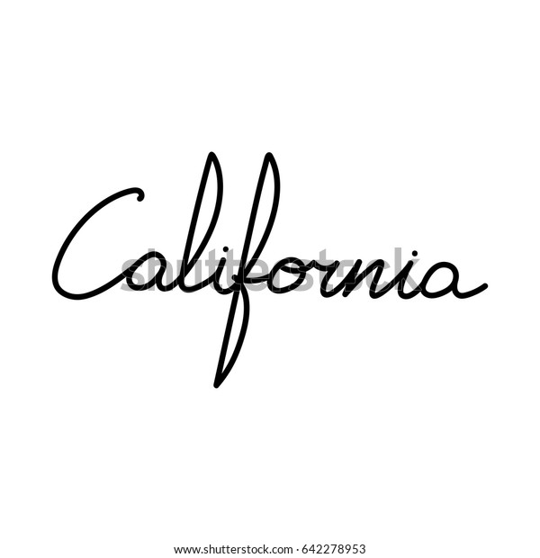 Retro Inscription California Handwritten Black Ink Stock Vector ...
