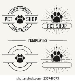 Retro insignias and logotypes set with elements and templates.