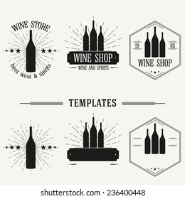 Retro insignias and logotypes set with elements and templates.