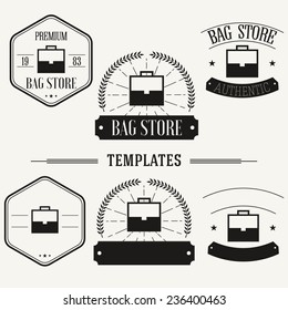 Retro insignias and logotypes set with elements and templates.