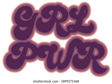 Retro inspirational girl power slogan print - Colorful cute calligraphy text illustration for kids and girl tee - t shirt or sticker