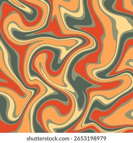 A retro inspired abstract background featuring a fluid, swirling liquid pattern in a vintage color palette.