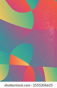  Retro Inspired Abstract Gradient Design in Bold Shades. Abstract gradient background with flowing. Subtle grainy texture adds a retro, dynamic effect vector illustration