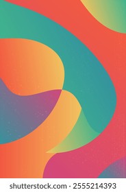  Retro Inspired Abstract Gradient Design with Grain. Abstract gradient background with flowing. Subtle grainy texture adds a retro, dynamic effect vector illustration