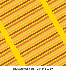 A retro inspired background featuring a pattern of repeating diagonal stripes in a warm color palette of yellow, orange, pink, and brown.