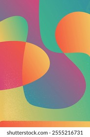  Retro Inspired Curvy Gradient in Vibrant Shades. Abstract gradient background with flowing. Subtle grainy texture adds a retro, dynamic effect vector illustration