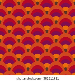 Retro inspired pattern, Seamless background inspired by 60's textile, bright colors