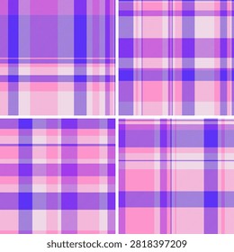 Retro inspired plaid set for poster design. Nostalgic tartan compositions attract attention subtly. Vector scalability supports size changes.