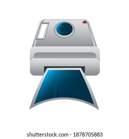 retro instant camera photo travel icon image white background vector illustration