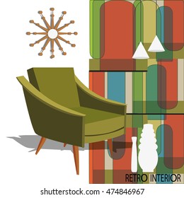 Retro interior style poster,