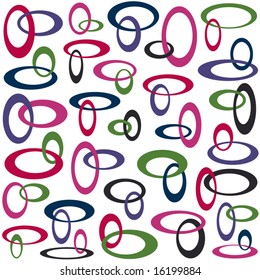 Retro interlocking circles in trendy colors