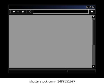 Retro internet browser window. Dark theme interface.