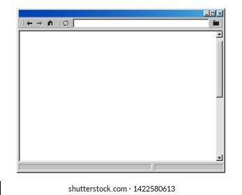 Retro internet browser window stylized as old user interface