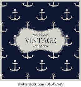 retro invitation with anchors