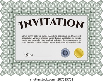 Retro invitation. With background. Retro design. Vector illustration.