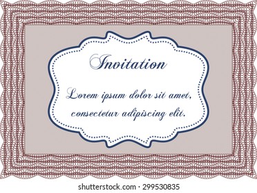 Retro invitation. With background. Retro design. Vector illustration.