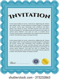 Retro invitation. Border, frame. Complex background. Lovely design. 