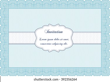 Retro invitation. Border, frame. With quality background. Lovely design. 