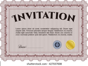 Retro invitation. Border, frame. With quality background. Superior design. 