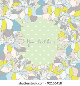 Retro invitation card with frame for your text