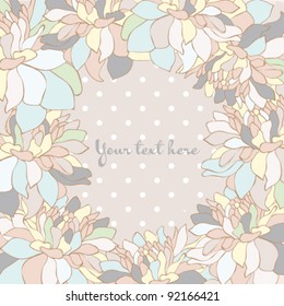 Retro invitation card with frame for your text