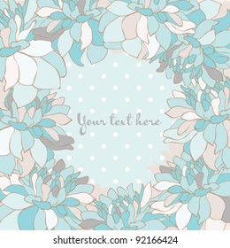 Retro invitation card with frame for your text