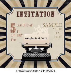 Retro Invitation Card Vintage Stock Vector (Royalty Free) 144490804