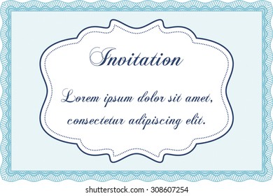 Retro invitation. With complex background. Border, frame.Excellent complex design. 