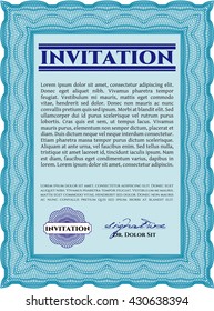 Retro invitation. Complex background. Border, frame. Lovely design. 