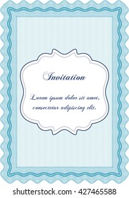 Retro invitation. Complex background. Lovely design. Border, frame. 