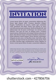 Retro invitation. Complex background. Lovely design. Border, frame. 