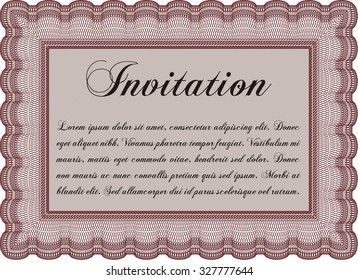 Retro invitation. Complex design. Easy to print. Vector illustration.
