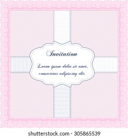 Retro invitation. With complex linear background. Vector illustration.Artistry design. 