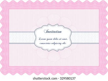 Retro invitation. Cordial design. Printer friendly. Border, frame.