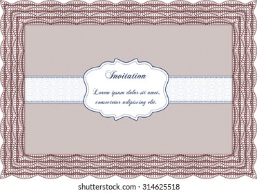 Retro invitation. Customizable, Easy to edit and change colors.With linear background. Cordial design. 