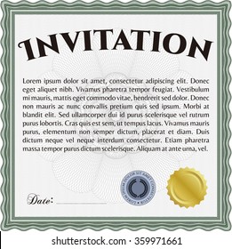 Retro invitation. Customizable, Easy to edit and change colors.Excellent complex design. With complex background. 