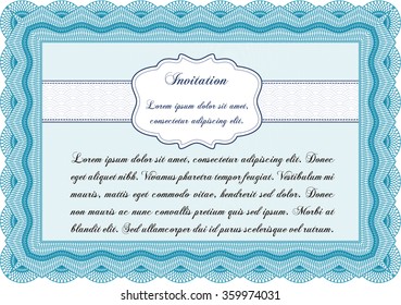 Retro invitation. Retro design. With complex linear background. Border, frame.