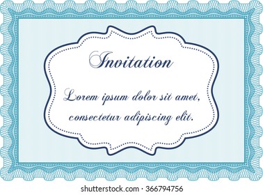 Retro invitation. Retro design. With complex linear background. Border, frame.