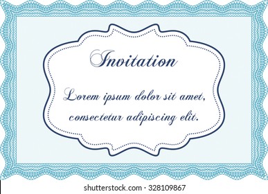 Retro invitation. Easy to print. Detailed.Beauty design. 