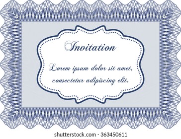 Retro invitation. With guilloche pattern and background. Excellent design. Border, frame.