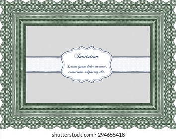 Retro invitation. With guilloche pattern. Elegant design. Vector illustration.
