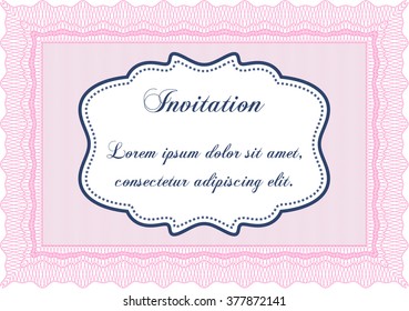 Retro invitation. With quality background. Border, frame. Superior design.  